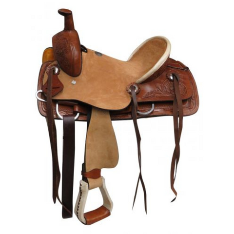 12" Double T  Youth hard seat roper style saddle. - Double T Saddles