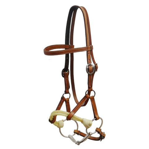 Showman ® Argentina cow leather side pull with snaffle bit.
