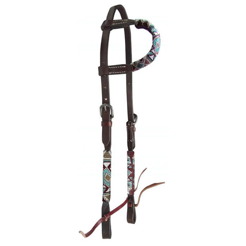 Double T ® Beaded one ear headstall with southwest design.
