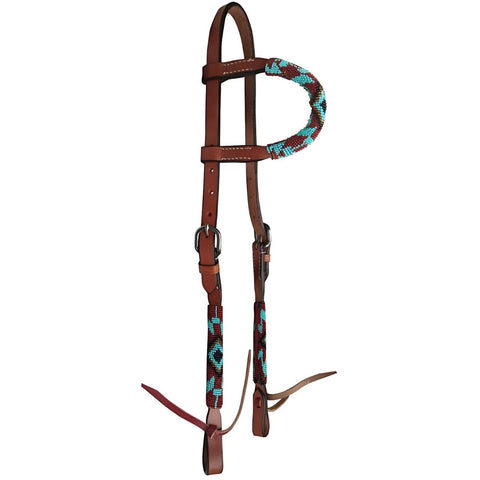 Showman ® Beaded one ear headstall with southwest design.