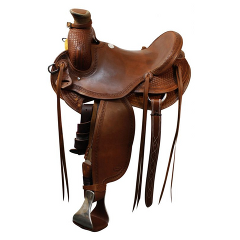 15", 16", 17"  Showman® Roper saddle. - Double T Saddles