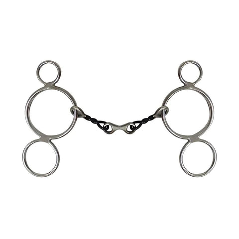 Showman ® Stainless steel wonder bit with sweet iron twisted mouth and dog bone.