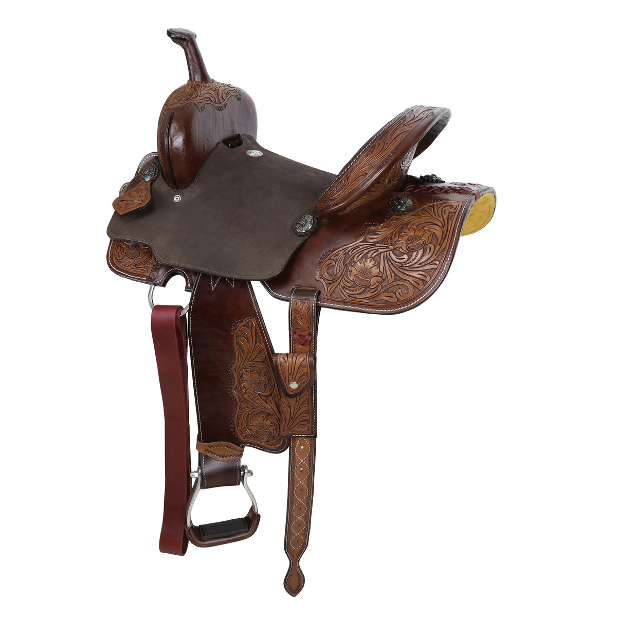 14", 15" Double T Willow Barrel Style Saddle