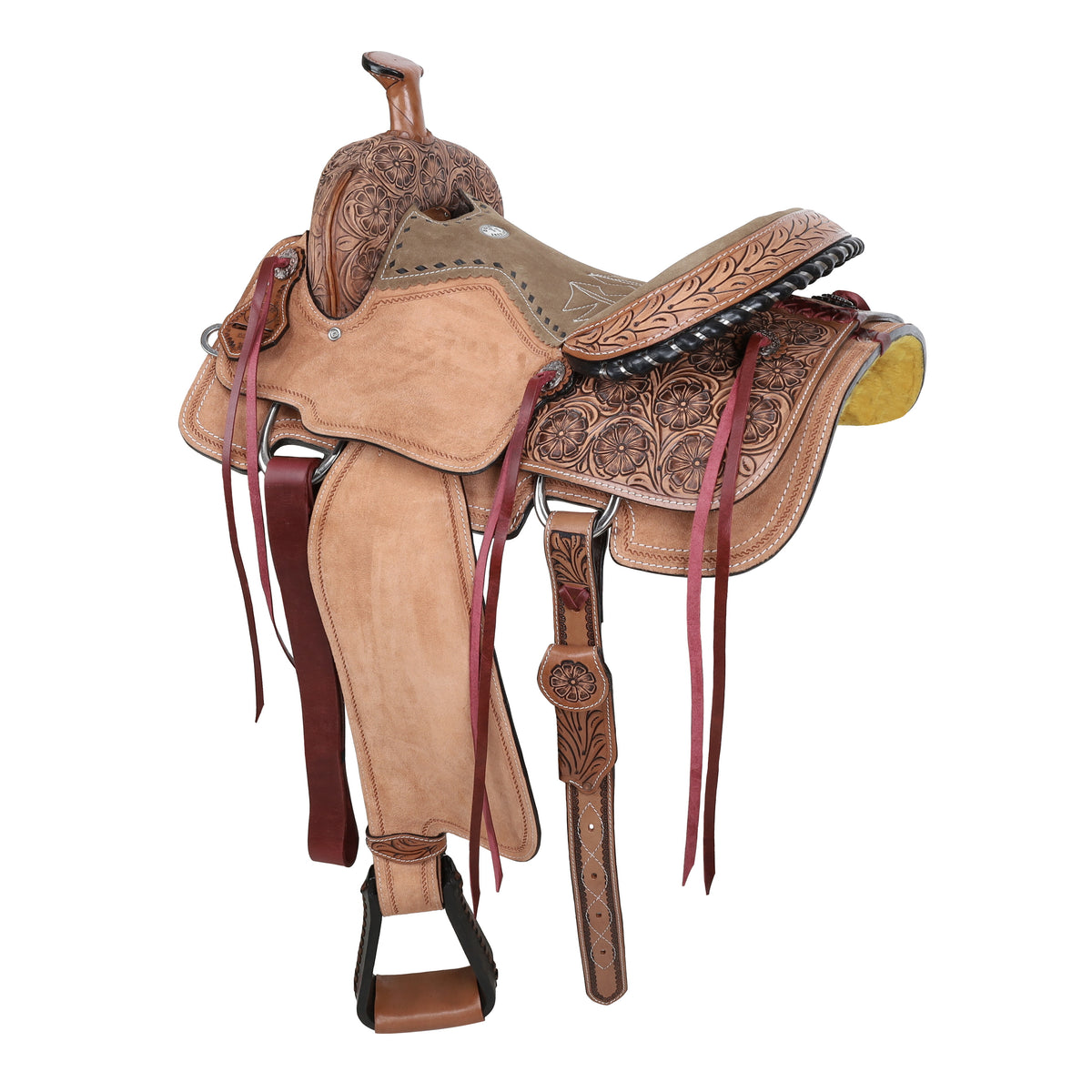 16" Double T Classic Stitch Golden Horizen Roper Saddle