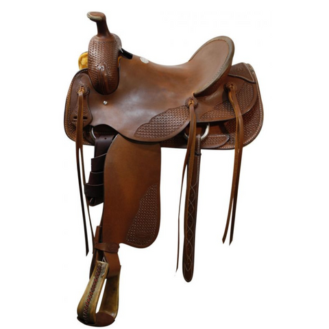 16" Showman® Roper saddle with rawhide covered stirrups - Double T Saddles