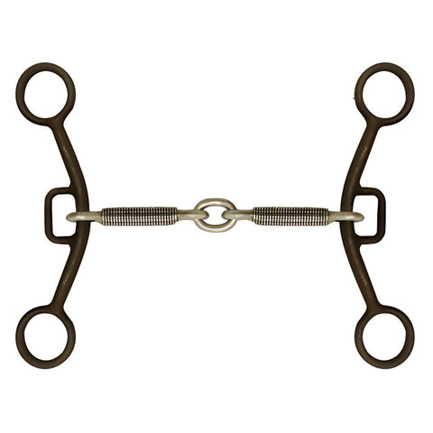 Showman ® Antique brown steel shank with jointed wire wrapped lifesaver mouth.