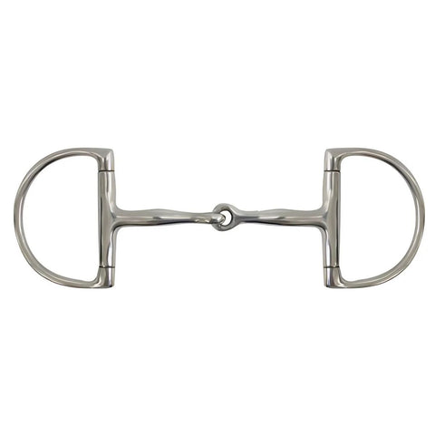 Showman ® stainless steel D-ring bit with 5" snaffle mouth and large 4" cheeks.