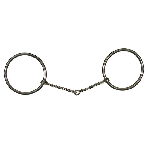 Showman ®  Horse size nickel plated O-ring snaffle bit with 5" small twisted wire mouth.