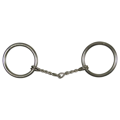 Showman ® Mini size nickel plated O-ring snaffle bit with 3 1/2" small twisted wire mouth.