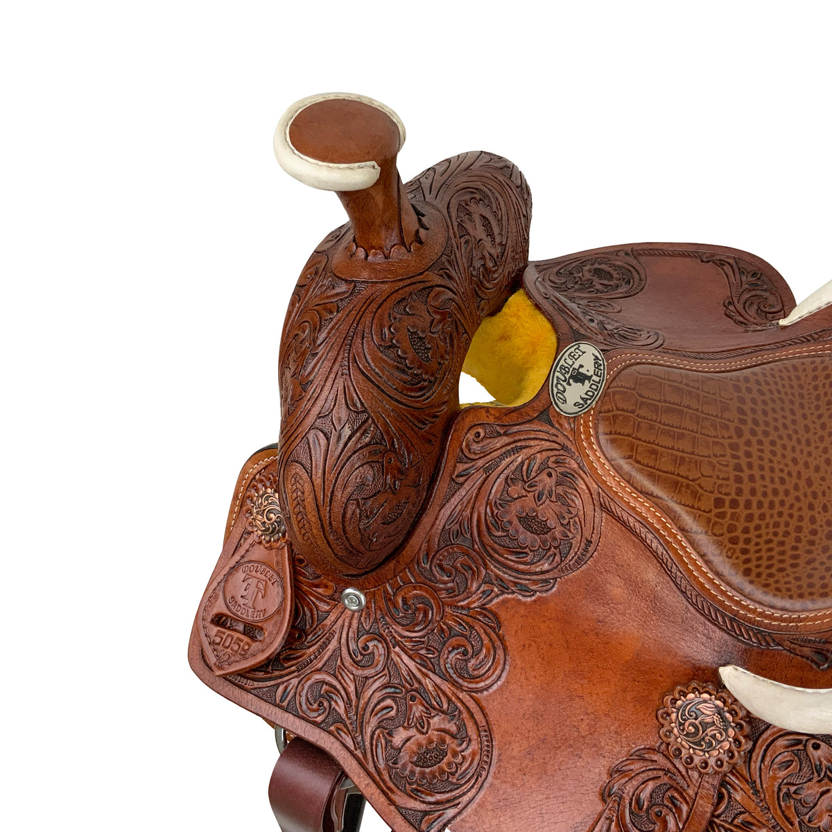 12" Double T Blooming Lilies Roper Style Saddle