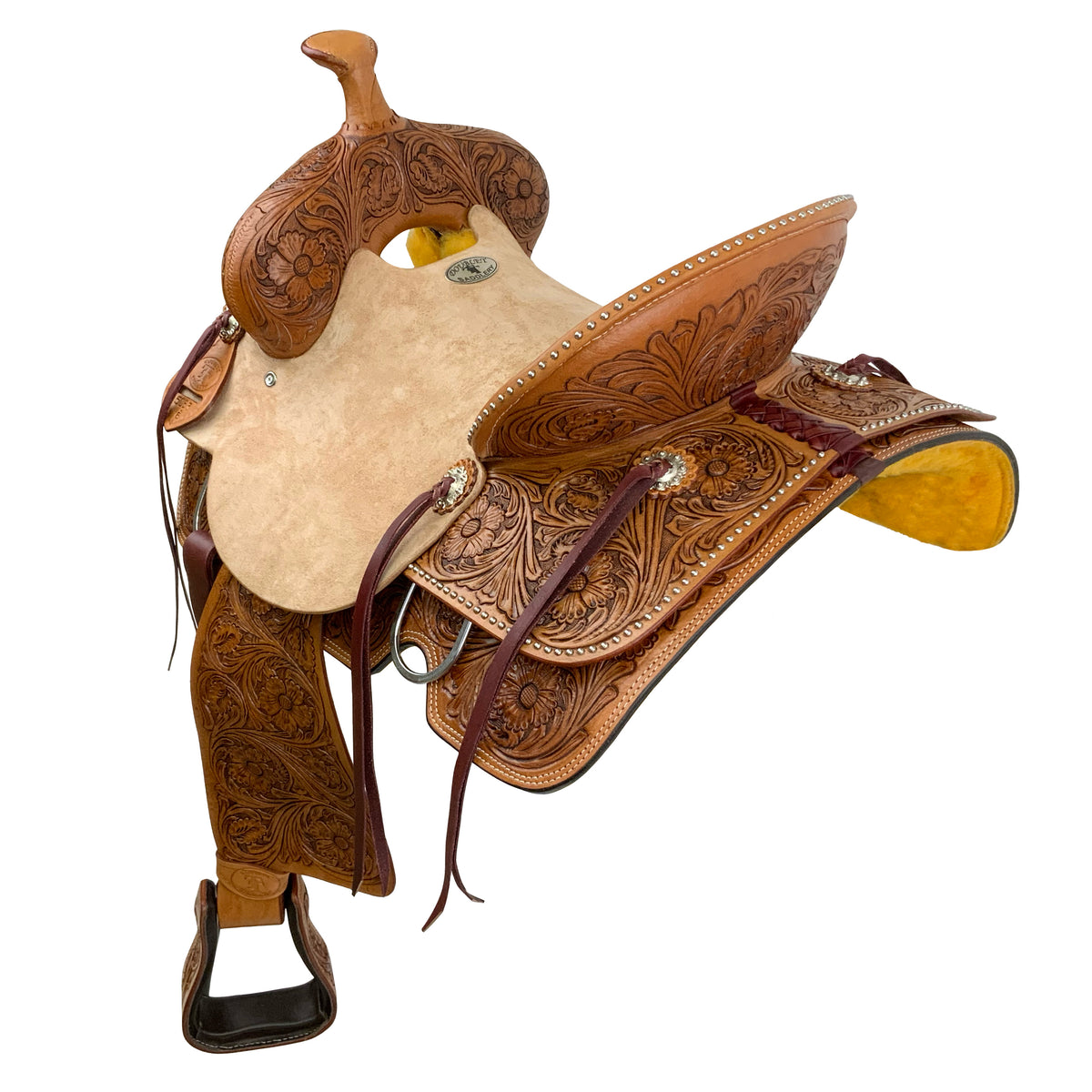 16" Double T Rustler's Rose Roper Style Saddle