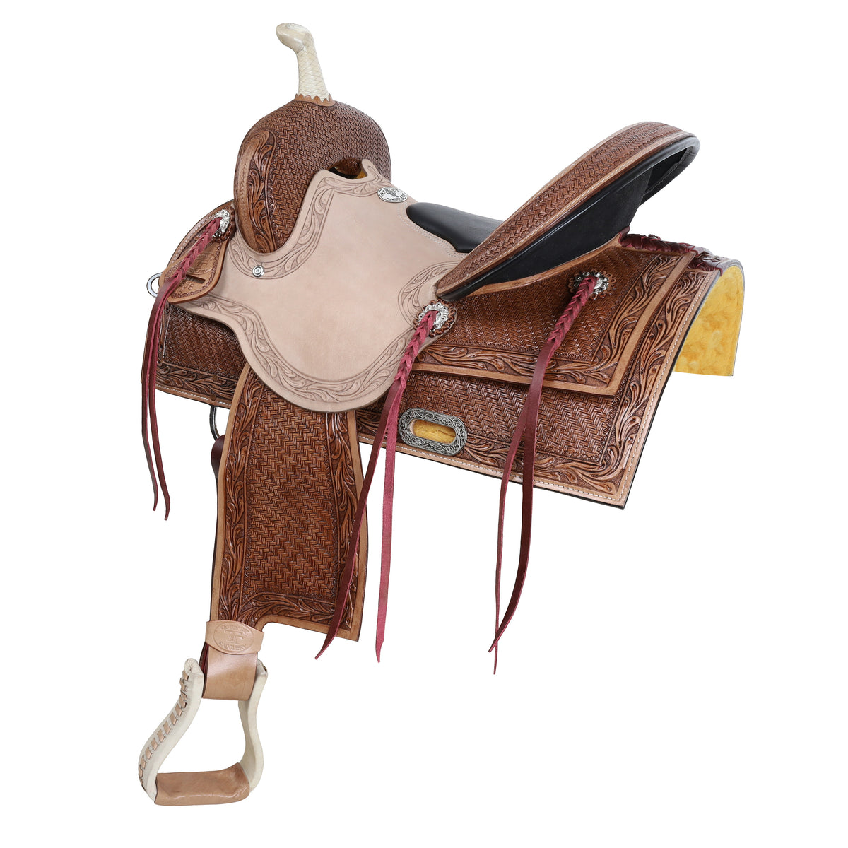 15" Double T Amber Gold Barrel Style Saddle