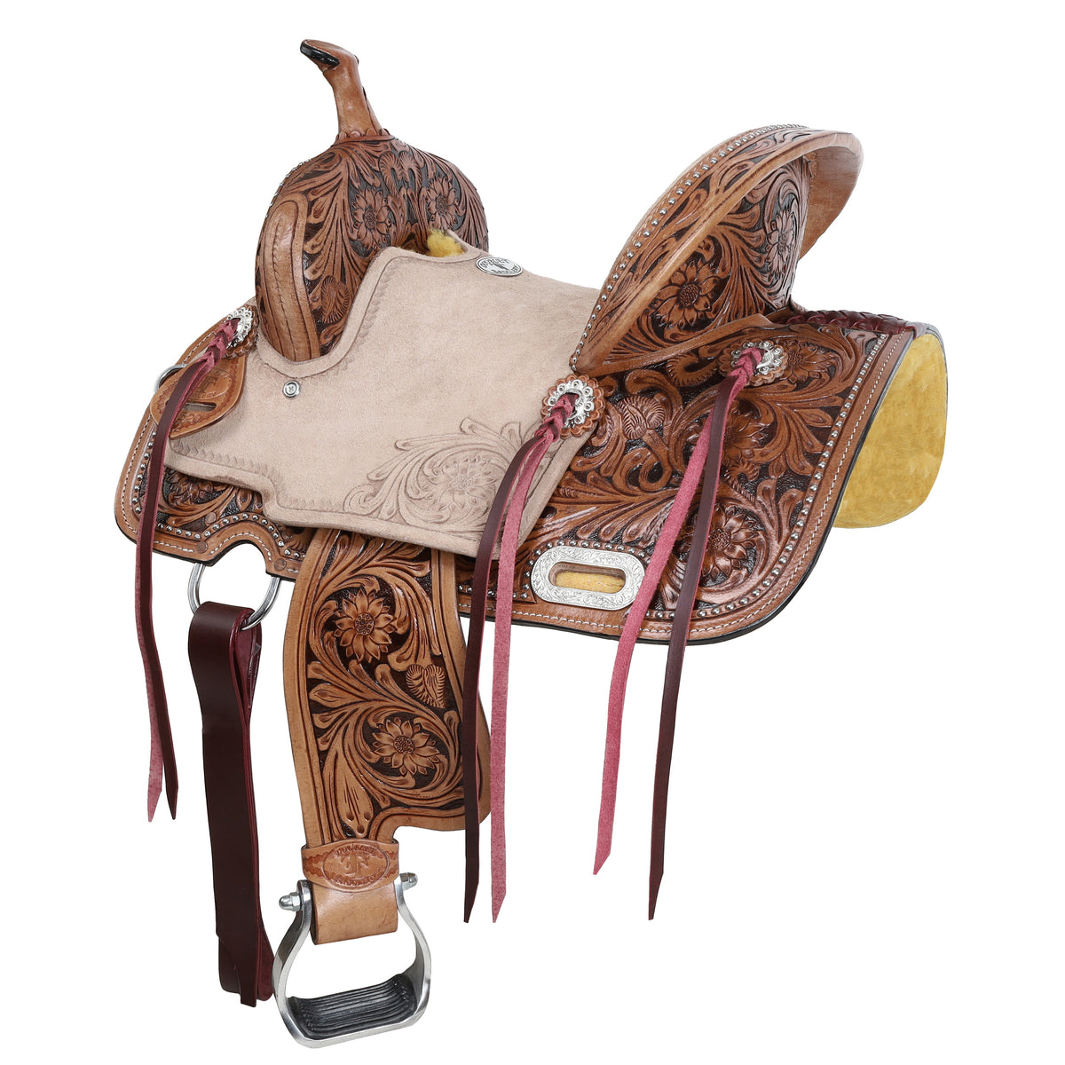 12" Double T Cactus Lily Barrel Style Saddle