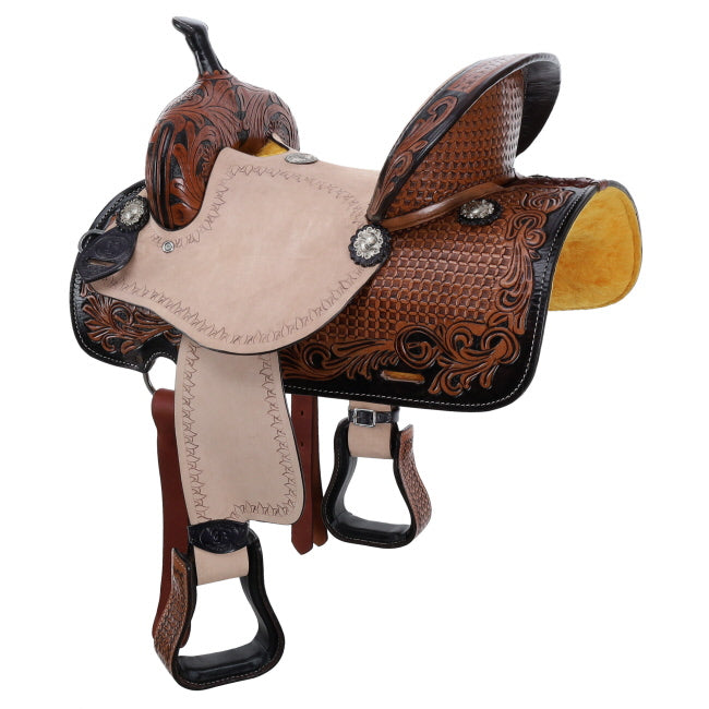 Double T Regal Bloom Barrel Style Saddle - 13 Inch