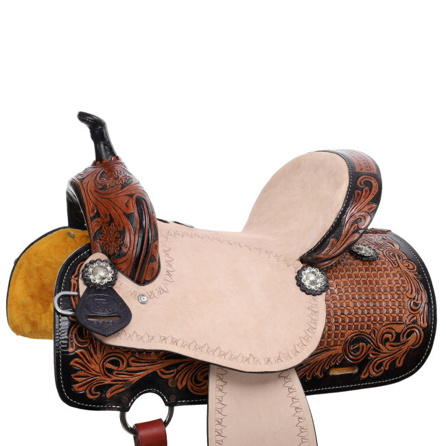 Double T Regal Bloom Barrel Style Saddle - 13 Inch
