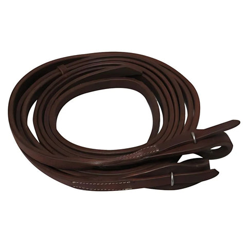 Showman ® 8ft X 1/2" Oiled harness leather split reins with quick change bit loops.