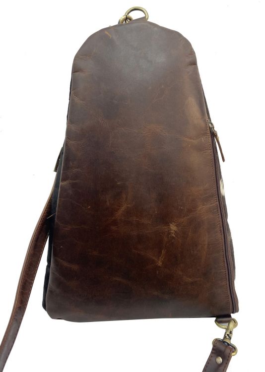Klassy Cowgirl Leather Hair on Cowhide standing crossbody bag