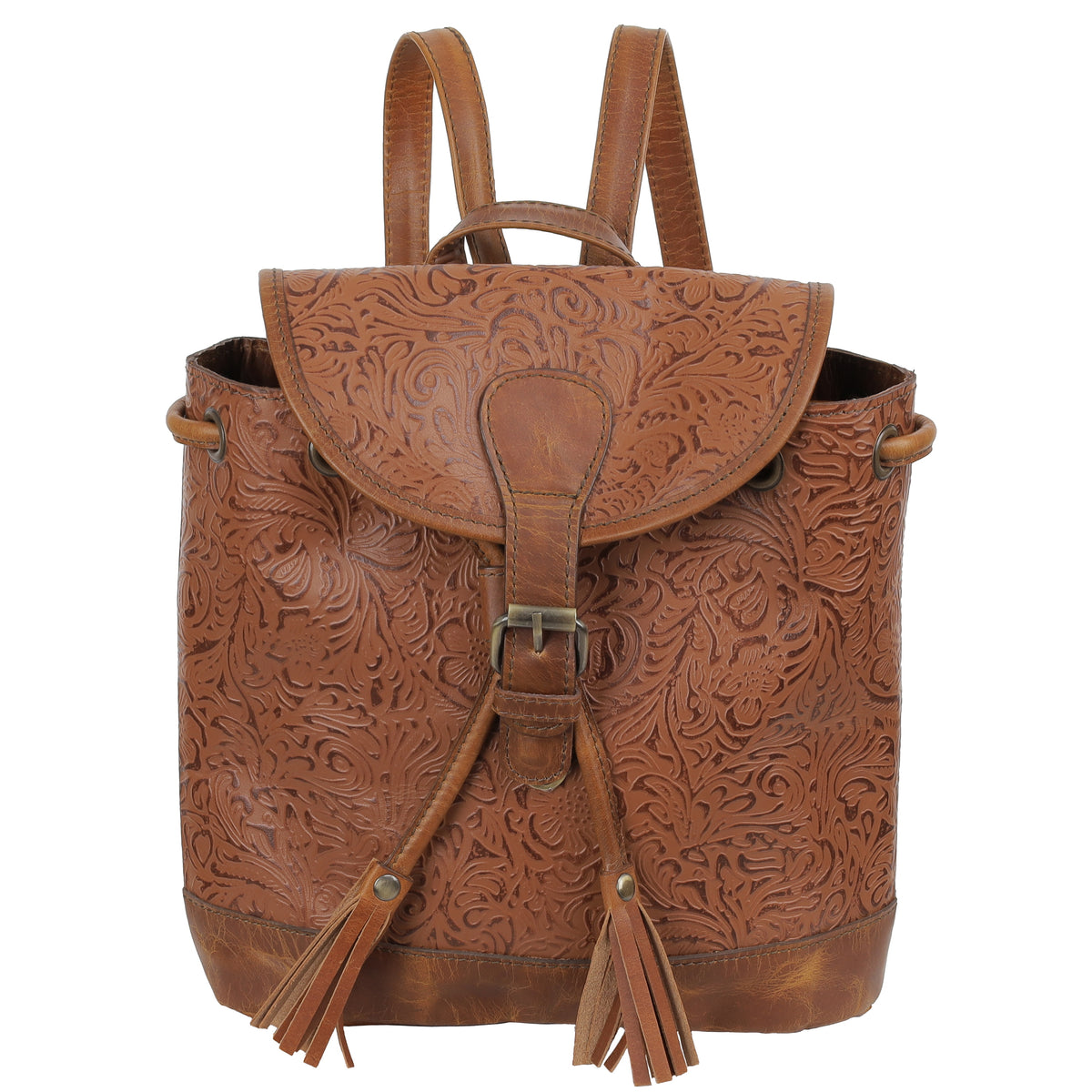 Klassy Cowgirl Timber Rose Leather Backpack Bag
