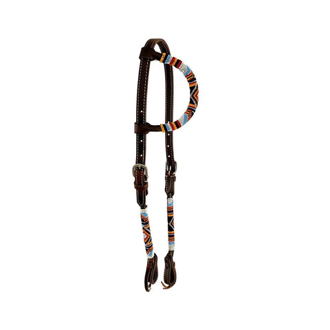 Showman ® Beaded one ear headstall with southwest design.