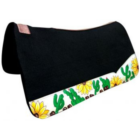 31" x 32" black felt saddle pad