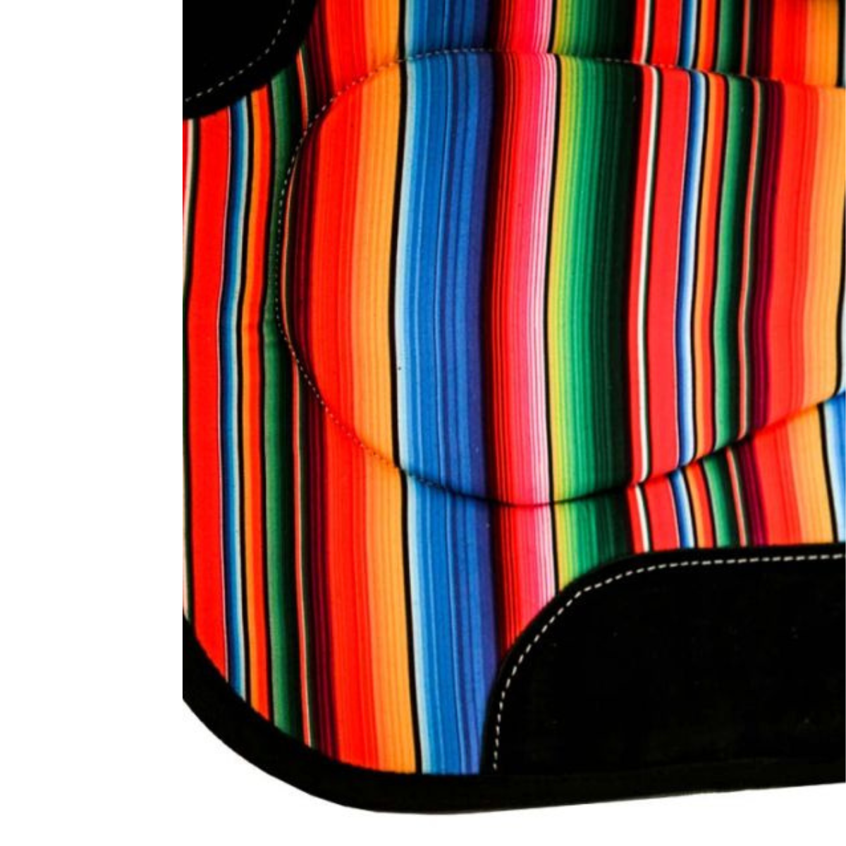 Showman ® 31" x 32" x 18mm wool/felt saddle pad with multi-color serape pattern. - Double T Saddles