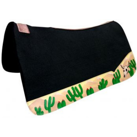  32" x 31" Black felt saddle pad 