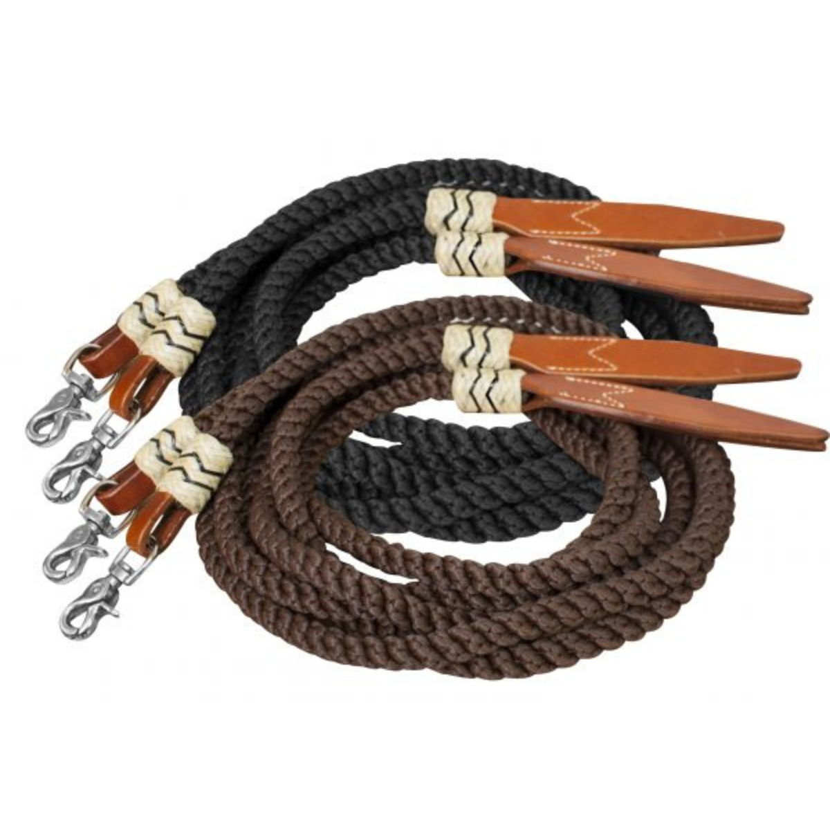 8ft rolled nylon split reins