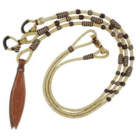 Braided Natural Rawhide Romal Reins