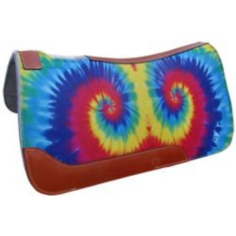 31" X 32" Tie Dye Printed Solid Felt Saddle Pad.