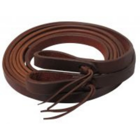Oiled harness leather split reins.