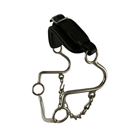 Showman®  Adjustable Leather Nose Stainless Steel Hackamore.