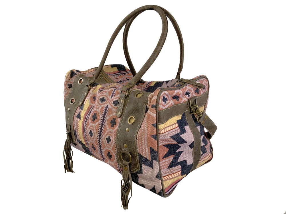 Klassy Cowgirl Dusty Mauve Upcycled Duffle Bag