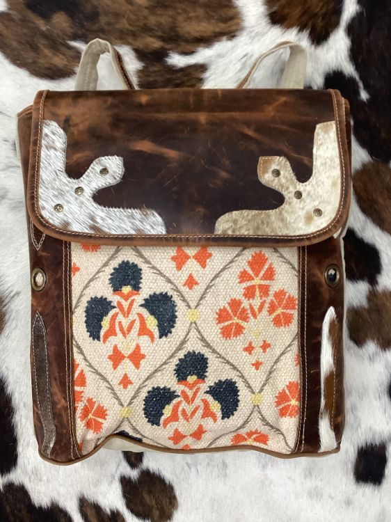 Klassy Cowgirl Coral Blooms Upcycled Backpack Bag
