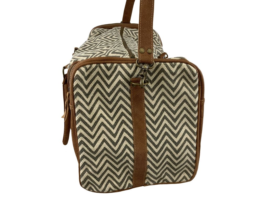 Klassy Cowgirl Chevron Upcycled Weekender Duffle Bag