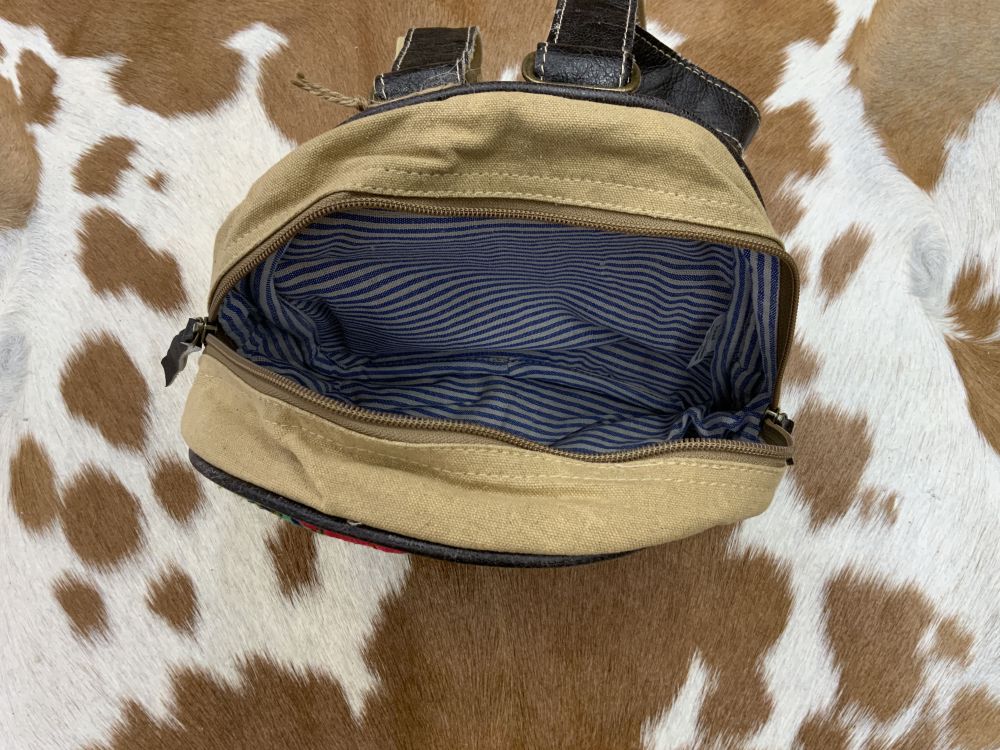 Klassy Cowgirl Vibrant Retro Upcycled Backpack Bag