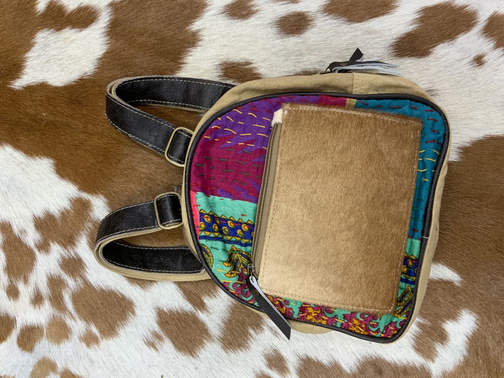 Klassy Cowgirl Vibrant Retro Upcycled Backpack Bag