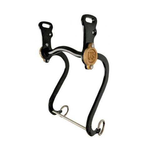 Showman® Black steel cavalry style bit with "US" on the 9.25" cheeks.