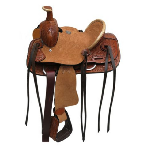 10" DOUBLE T  YOUTH HARD SEAT ROPER STYLE SADDLE - Double T Saddles