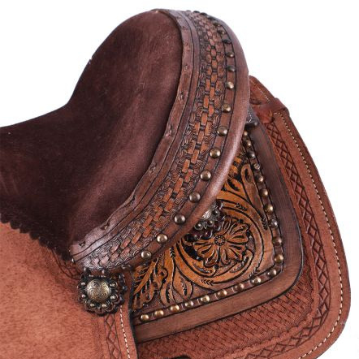 10" DOUBLE T PONY SADDLE WITH FLORAL TOOLING - Double T Saddles