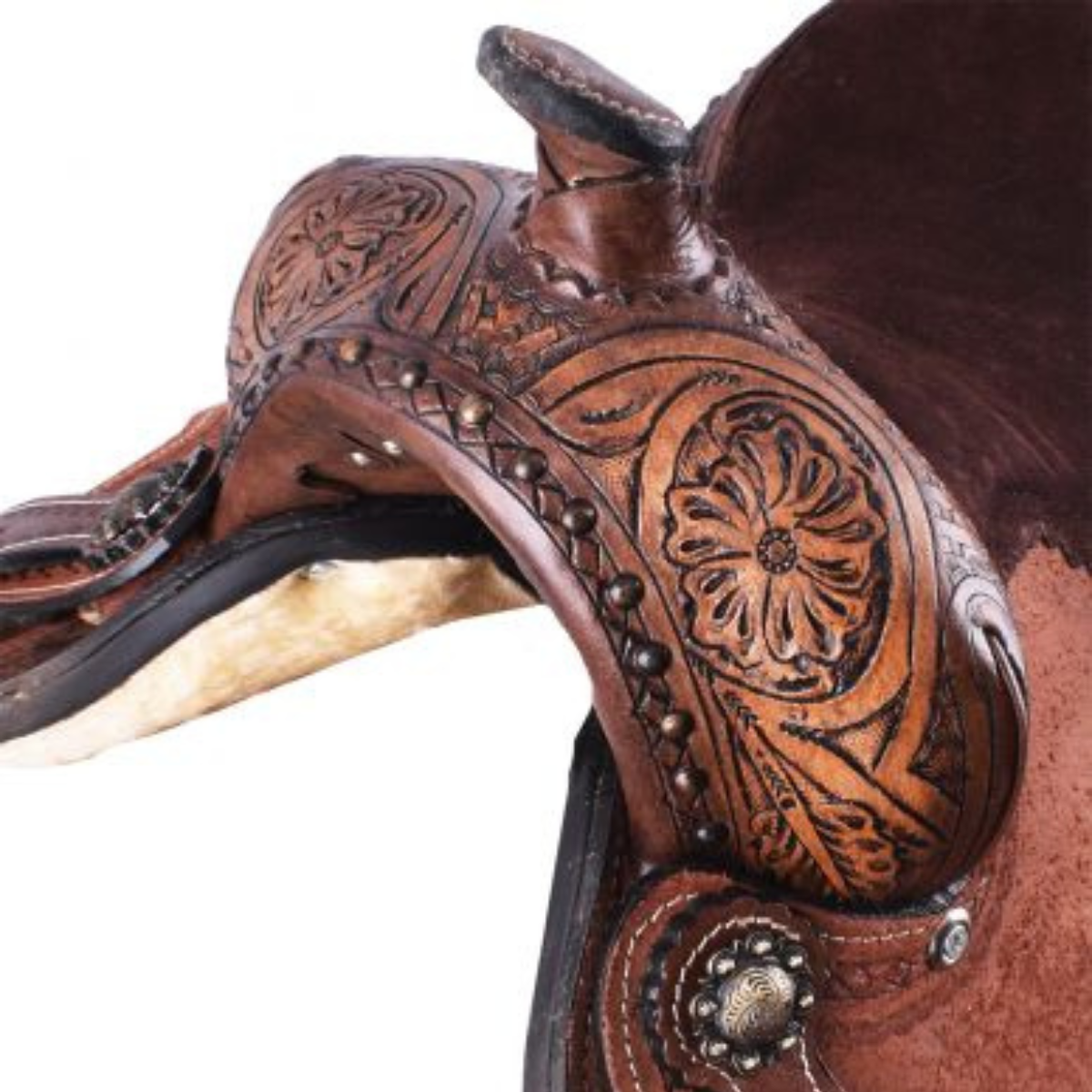 10" DOUBLE T PONY SADDLE WITH FLORAL TOOLING - Double T Saddles