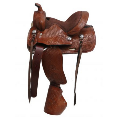 10" DOUBLE T  PONY SADDLE WITH TAPEDERO STIRRUPS - Double T Saddles