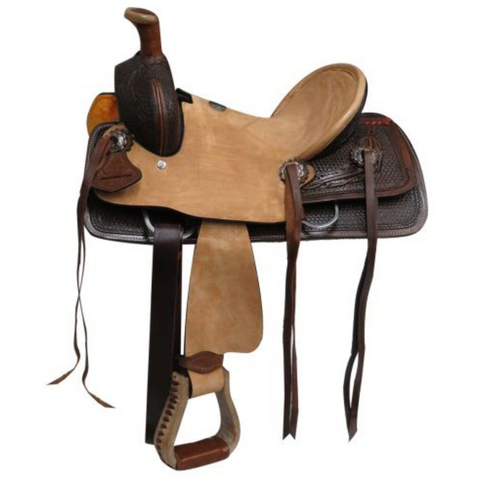 10" DOUBLE T  YOUTH HARD SEAT ROPER STYLE SADDLE - Double T Saddles