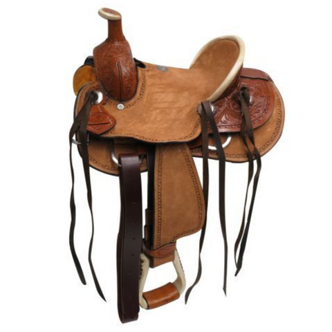 10" DOUBLE T  YOUTH HARD SEAT ROPER STYLE SADDLE - Double T Saddles