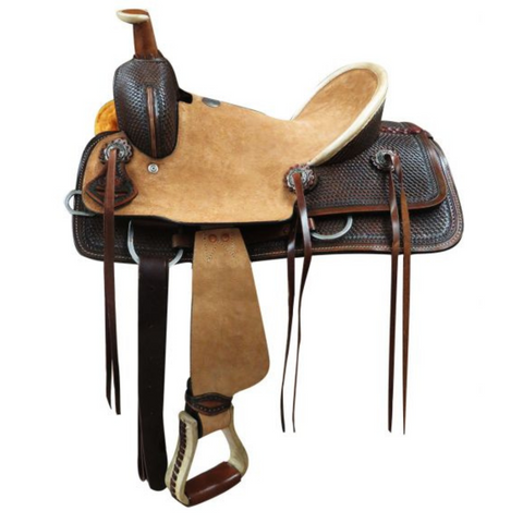 12" 13" DOUBLE T  YOUTH HARD SEAT ROPER STYLE SADDLE - Double T Saddles