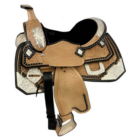 12" - 13" DOUBLE T FULLY TOOLED YOUTH / PONY SHOW SADDLE - Double T Saddles