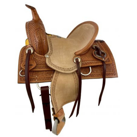 12" DOUBLE T  HARD SEAT ROPING SADDLE - Double T Saddles