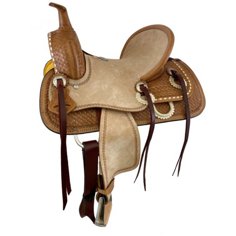 12" DOUBLE T  HARD SEAT ROPING SADDLE - Double T Saddles