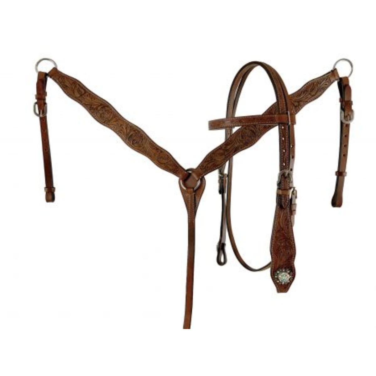 12" DOUBLE T  MEDIUM OIL YOUTH BARREL STYLE SADDLE SET WITH SUEDE SEAT - Double T Saddles