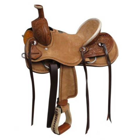 12" DOUBLE T  YOUTH HARD SEAT ROPER STYLE SADDLE - Double T Saddles