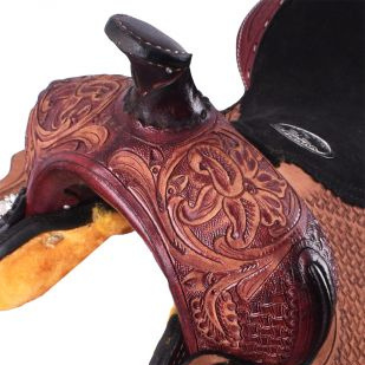 12" DOUBLE T YOUTH SADDLE WITH FLORAL TOOLING - Double T Saddles